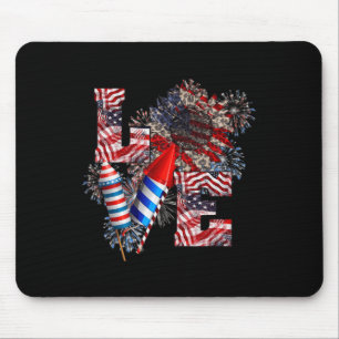 Love - 4th of July  Mouse Pad
