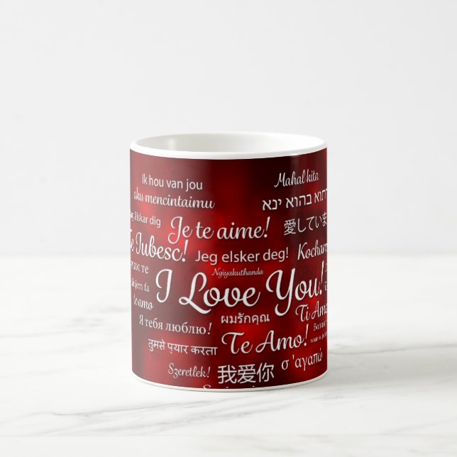 love-615307 ROYAL RED LOVE DIFFERENT LANGUAGES TYP Coffee Mug (Center)