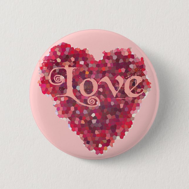 Love 6 Cm Round Badge (Front)