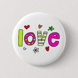 love 6 cm round badge