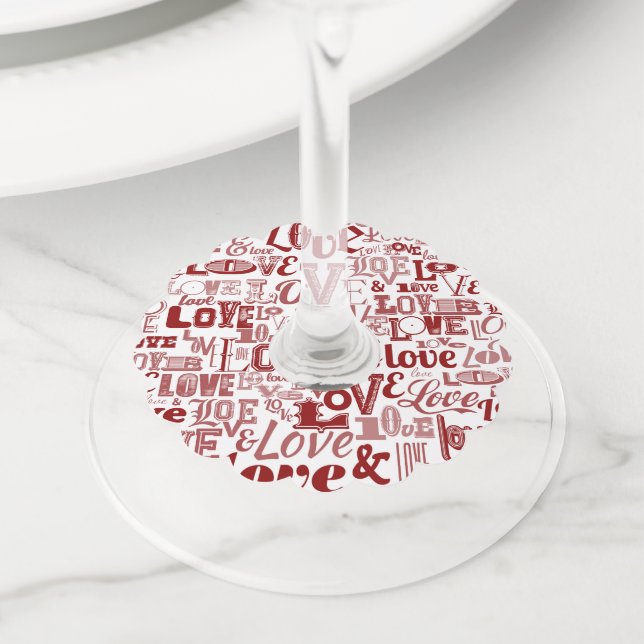Love 6 wine glass tag (Close Up)