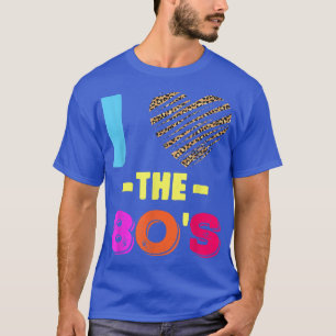 Love 80s Disco Music Leopard Heart  T-Shirt