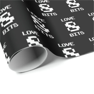 Love 8 Bits Wrapping Paper