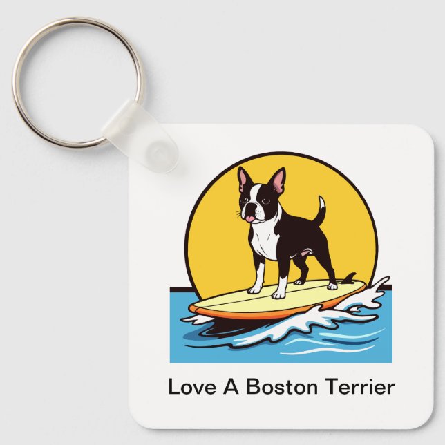 Love A Boston Terrier Dog Key Ring (Front)