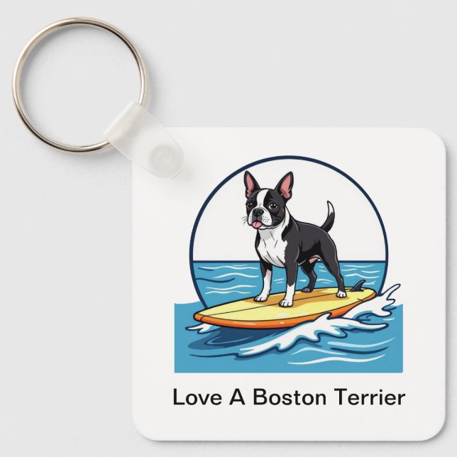 Love A Boston Terrier Dog Key Ring (Front)