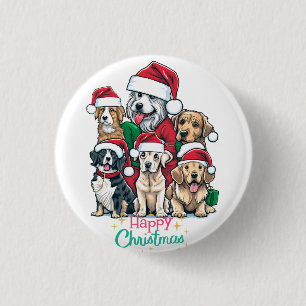 Love A Christmas Puppy 3 Cm Round Badge