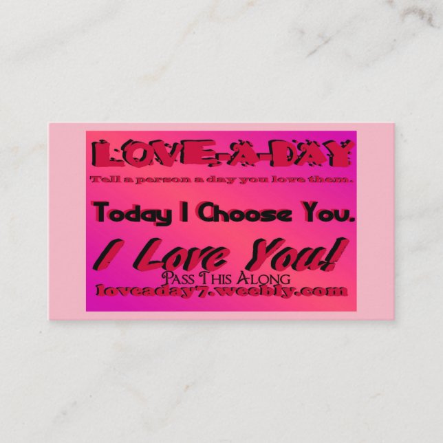 Love-a-Day Business Cards (Front)