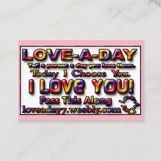 Love-a-Day Business Cards (Front)