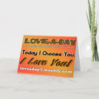 Love A Day Greeting Card-Orange Card