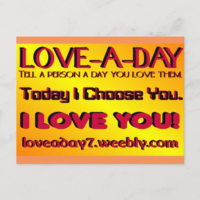 Love A Day Post Card (Front)