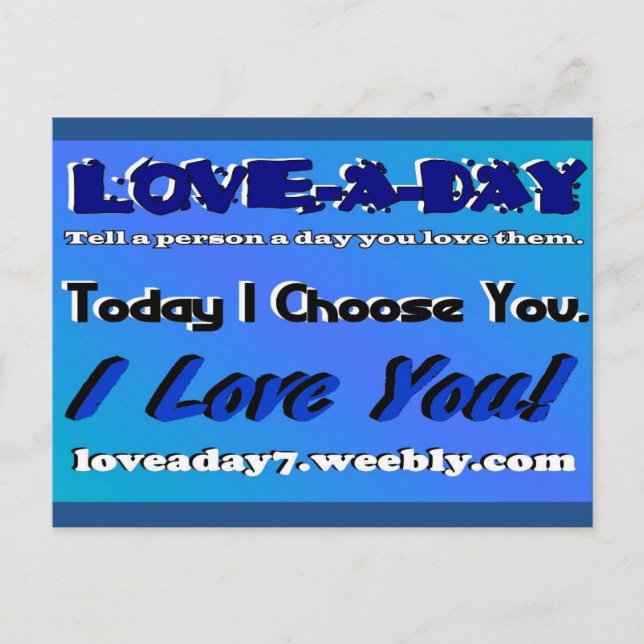 Love A Day Postcard-Blue Postcard (Front)