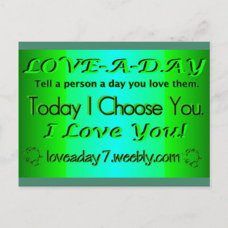 Love A Day Postcard-Green Postcard