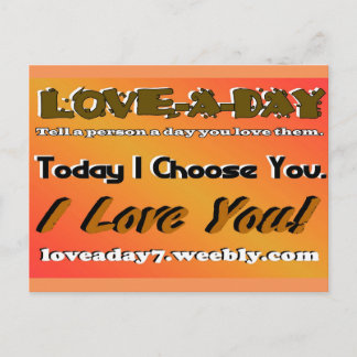 Love A Day Postcard-Orange Postcard