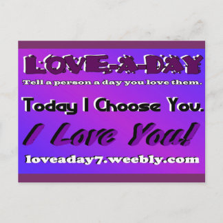 Love A Day Postcard-Purple Postcard