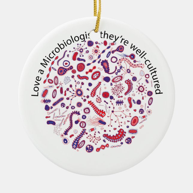 Love a Microbiologist Ceramic Tree Decoration (Front)