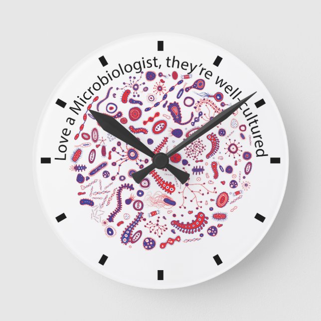 Love a Microbiologist Round Clock (Front)