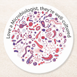 Love a Microbiologist Round Paper Coaster