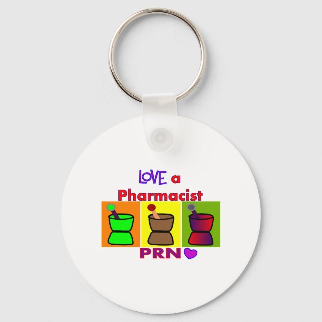 Love a Pharmacist PRN T-Shirts & Gifts Key Ring (Front)