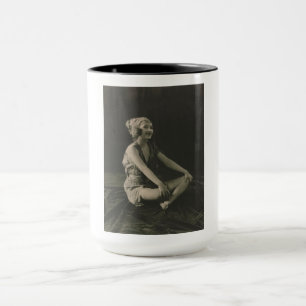 Love a Poor Maid Girl Sitting Cross Legs Mug