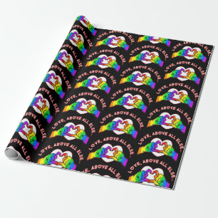 Love Above All Else Black Wrapping Paper