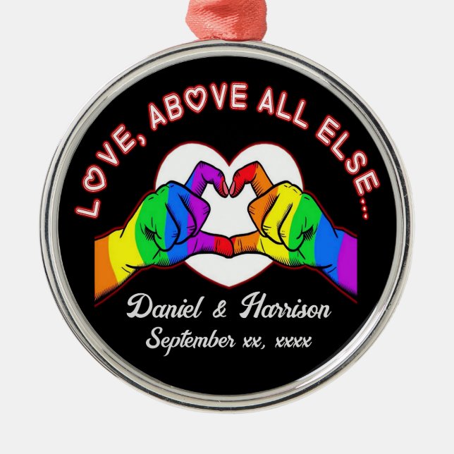 Love Above All Else Metal Tree Decoration (Front)