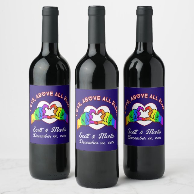 Love Above All Else Wine Label (Bottles)