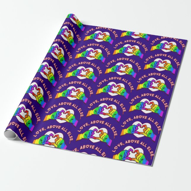 Love Above All Else Wrapping Paper (Unrolled)