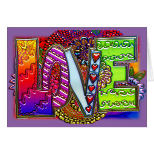 Love abstract floral art