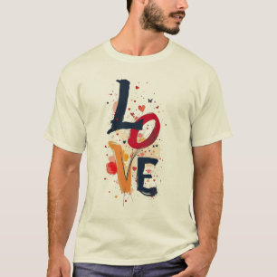 LOVE Abstract Paint Typography T-Shirt – Artistic