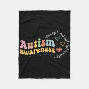 Love Accept Adapt Advocate Autism Awareness Teache Fleece Blanket