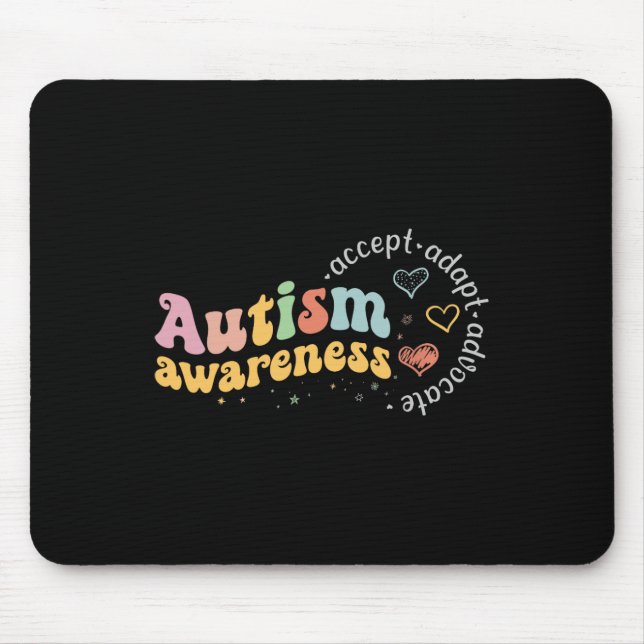 Love Accept Adapt Advocate Autism Awareness Teache Mouse Pad (Front)