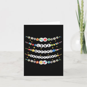 Love Accept Understand Autism Awareness Beaded Bra Card