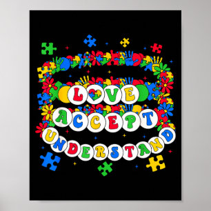 Love accept understand autism awareness day puzzle poster