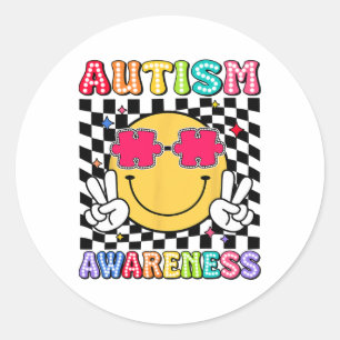 Love Accept Understand Autism Awareness Puzzle Be  Classic Round Sticker