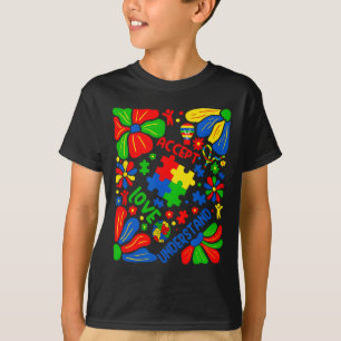 Love Accept Understand Autism Boho Flower T-Shirt