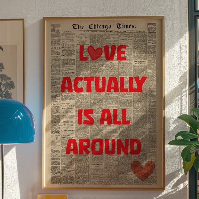Love Actually Is All Around Vintage Wall Poster (Creator Uploaded)