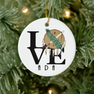 LOVE Ada Oklahoma Ceramic Tree Decoration