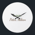 love add name simple minimal editable text rustic large clock<br><div class="desc">design</div>