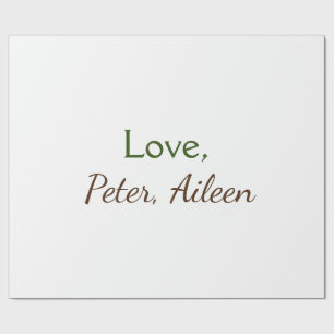 love add name simple minimal editable text rustic wrapping paper