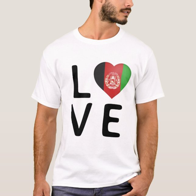 Love - Afghanistan Flag T-Shirt (Front)