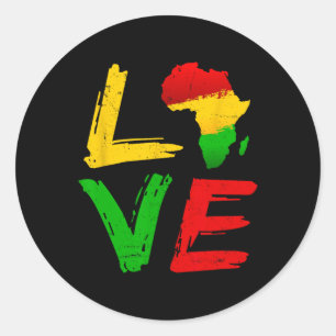 Love Africa Black History Month African American J Classic Round Sticker