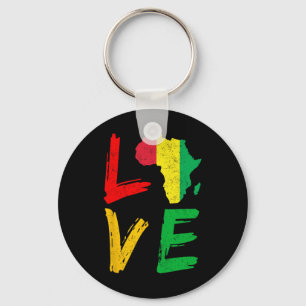 Love Africa Black History Month African American M Key Ring