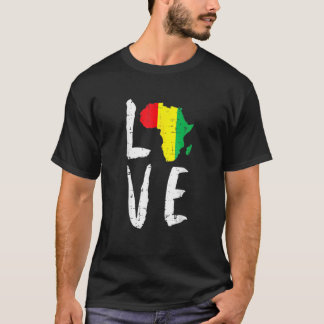 Love Africa Black History Month African American M T-Shirt