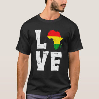 Love Africa Black History Month African American M T-Shirt