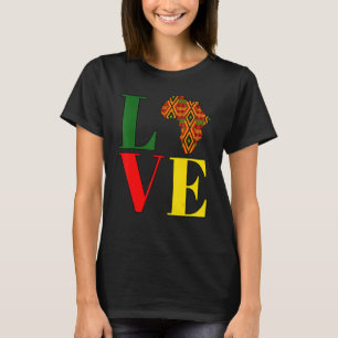 Love Africa Kente Afrocentric Black History Month  T-Shirt