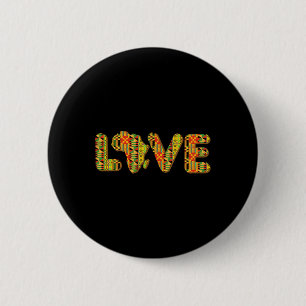 Love Africa Map Kente Cloth African American Pride 6 Cm Round Badge