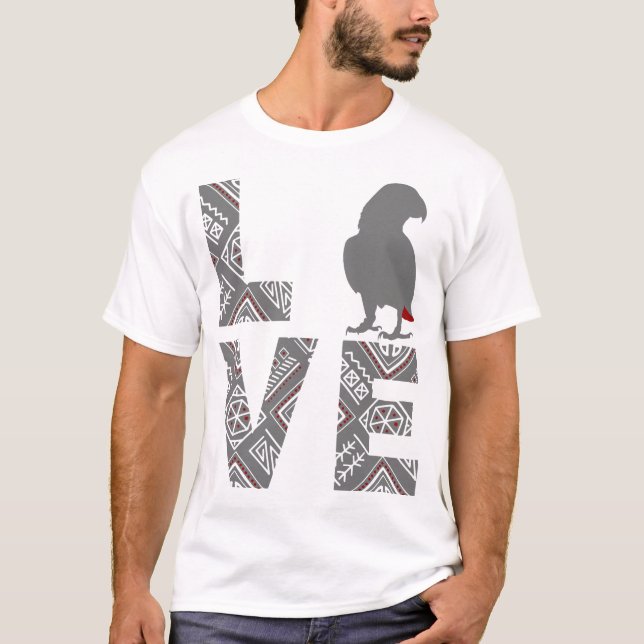 Love African Gray parrot T-Shirt (Front)
