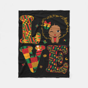 Love African Kente Toddler Girls Black History Mon Fleece Blanket