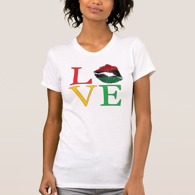 LOVE Afrocentric Lips T-Shirt (Front)