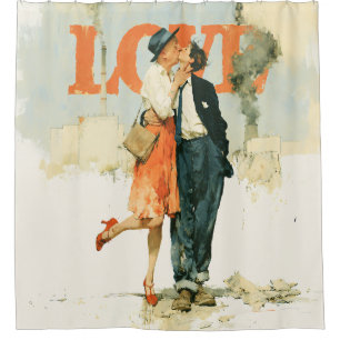 Love Against the Smoke Shower Curtain